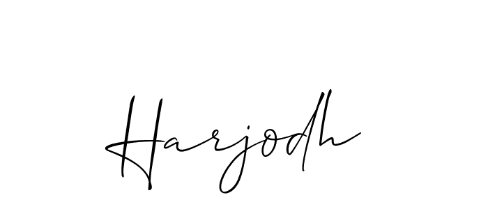 Create a beautiful signature design for name Harjodh. With this signature (Allison_Script) fonts, you can make a handwritten signature for free. Harjodh signature style 2 images and pictures png