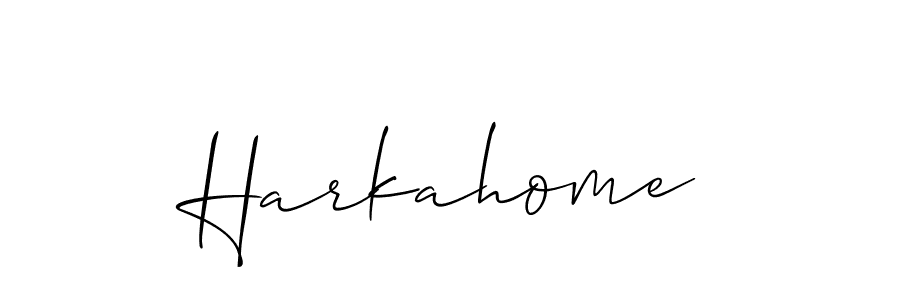 Make a beautiful signature design for name Harkahome. With this signature (Allison_Script) style, you can create a handwritten signature for free. Harkahome signature style 2 images and pictures png
