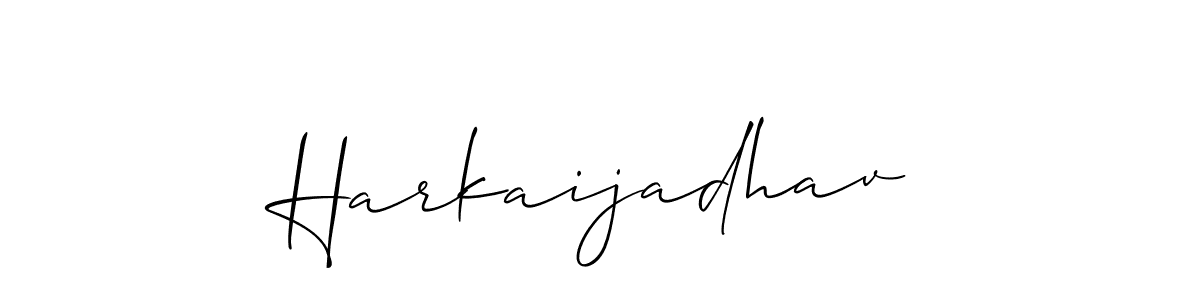 Design your own signature with our free online signature maker. With this signature software, you can create a handwritten (Allison_Script) signature for name Harkaijadhav. Harkaijadhav signature style 2 images and pictures png