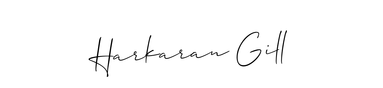 Make a short Harkaran Gill signature style. Manage your documents anywhere anytime using Allison_Script. Create and add eSignatures, submit forms, share and send files easily. Harkaran Gill signature style 2 images and pictures png