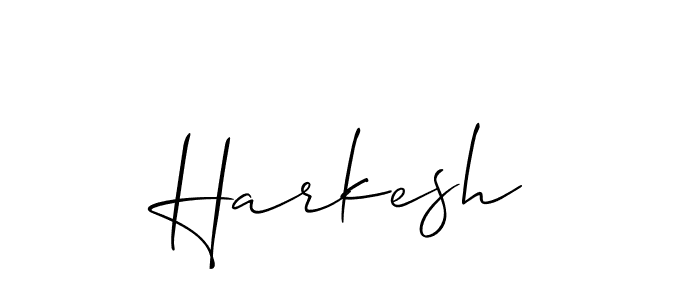 How to make Harkesh signature? Allison_Script is a professional autograph style. Create handwritten signature for Harkesh name. Harkesh signature style 2 images and pictures png