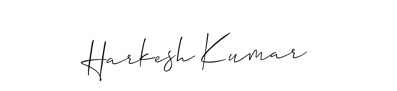 Create a beautiful signature design for name Harkesh Kumar. With this signature (Allison_Script) fonts, you can make a handwritten signature for free. Harkesh Kumar signature style 2 images and pictures png