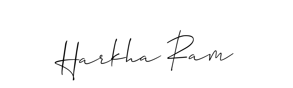 How to make Harkha Ram name signature. Use Allison_Script style for creating short signs online. This is the latest handwritten sign. Harkha Ram signature style 2 images and pictures png