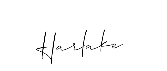 It looks lik you need a new signature style for name Harlake. Design unique handwritten (Allison_Script) signature with our free signature maker in just a few clicks. Harlake signature style 2 images and pictures png