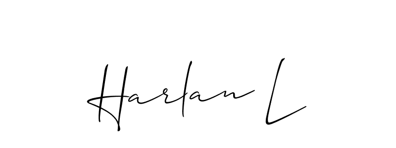 Allison_Script is a professional signature style that is perfect for those who want to add a touch of class to their signature. It is also a great choice for those who want to make their signature more unique. Get Harlan L name to fancy signature for free. Harlan L signature style 2 images and pictures png