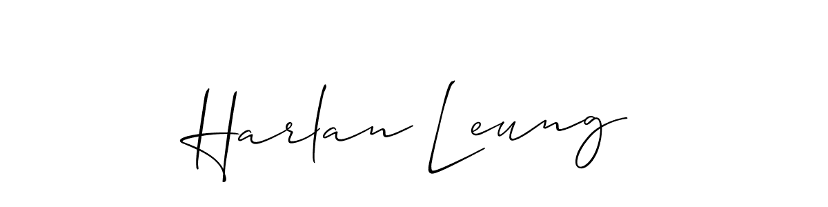 if you are searching for the best signature style for your name Harlan Leung. so please give up your signature search. here we have designed multiple signature styles  using Allison_Script. Harlan Leung signature style 2 images and pictures png