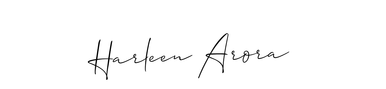 Make a beautiful signature design for name Harleen Arora. With this signature (Allison_Script) style, you can create a handwritten signature for free. Harleen Arora signature style 2 images and pictures png