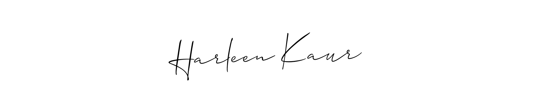 How to make Harleen Kaur♥️ name signature. Use Allison_Script style for creating short signs online. This is the latest handwritten sign. Harleen Kaur♥️ signature style 2 images and pictures png