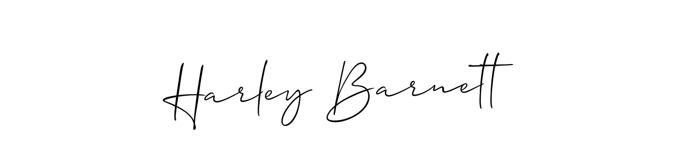 You should practise on your own different ways (Allison_Script) to write your name (Harley Barnett) in signature. don't let someone else do it for you. Harley Barnett signature style 2 images and pictures png