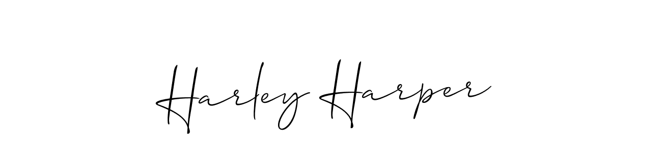 How to make Harley Harper name signature. Use Allison_Script style for creating short signs online. This is the latest handwritten sign. Harley Harper signature style 2 images and pictures png