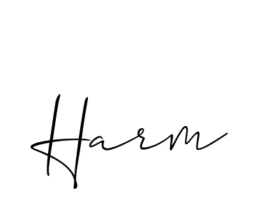 Make a beautiful signature design for name Harm. With this signature (Allison_Script) style, you can create a handwritten signature for free. Harm signature style 2 images and pictures png