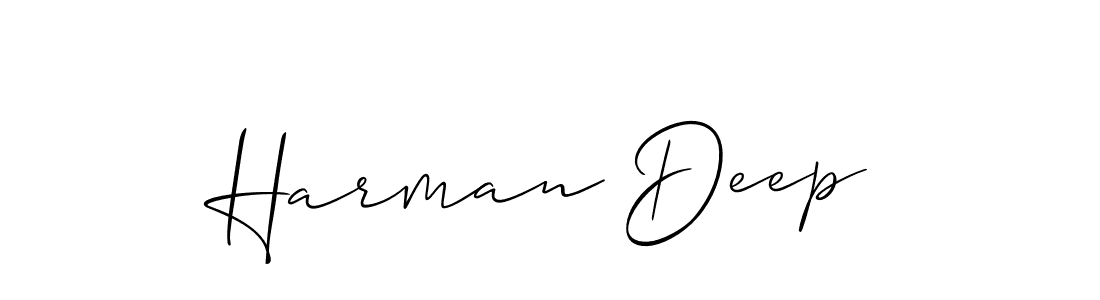 Create a beautiful signature design for name Harman Deep. With this signature (Allison_Script) fonts, you can make a handwritten signature for free. Harman Deep signature style 2 images and pictures png