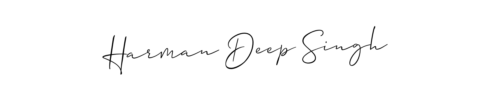 How to Draw Harman Deep Singh signature style? Allison_Script is a latest design signature styles for name Harman Deep Singh. Harman Deep Singh signature style 2 images and pictures png
