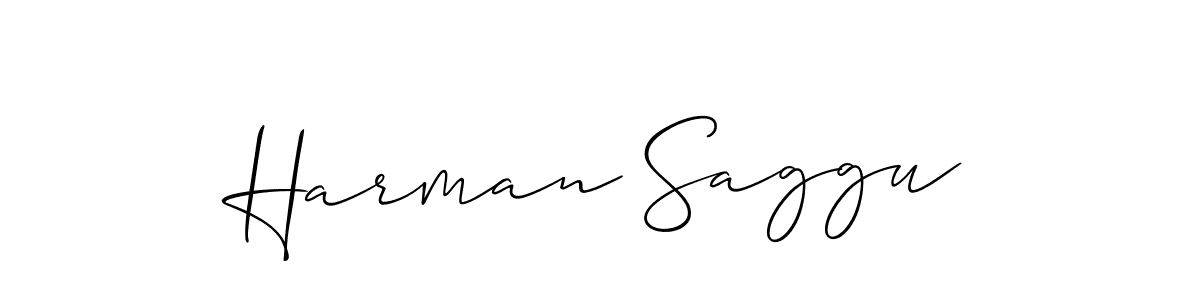 Also we have Harman Saggu name is the best signature style. Create professional handwritten signature collection using Allison_Script autograph style. Harman Saggu signature style 2 images and pictures png