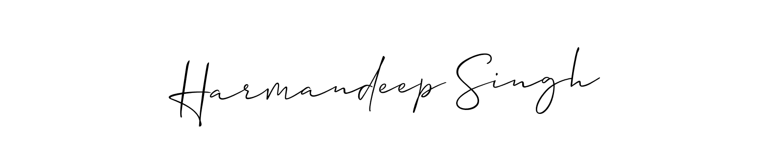 Use a signature maker to create a handwritten signature online. With this signature software, you can design (Allison_Script) your own signature for name Harmandeep Singh. Harmandeep Singh signature style 2 images and pictures png