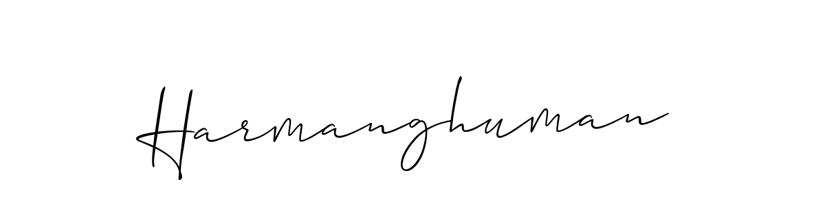 How to make Harmanghuman signature? Allison_Script is a professional autograph style. Create handwritten signature for Harmanghuman name. Harmanghuman signature style 2 images and pictures png