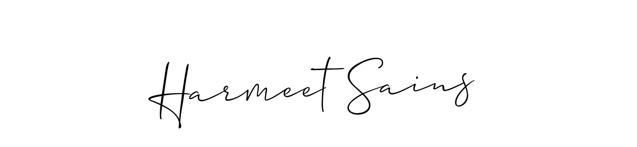 Make a beautiful signature design for name Harmeet Sains. With this signature (Allison_Script) style, you can create a handwritten signature for free. Harmeet Sains signature style 2 images and pictures png
