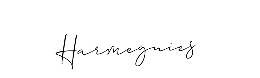 It looks lik you need a new signature style for name Harmegnies. Design unique handwritten (Allison_Script) signature with our free signature maker in just a few clicks. Harmegnies signature style 2 images and pictures png