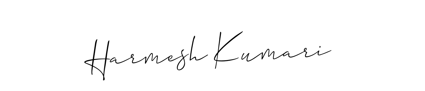 You should practise on your own different ways (Allison_Script) to write your name (Harmesh Kumari) in signature. don't let someone else do it for you. Harmesh Kumari signature style 2 images and pictures png