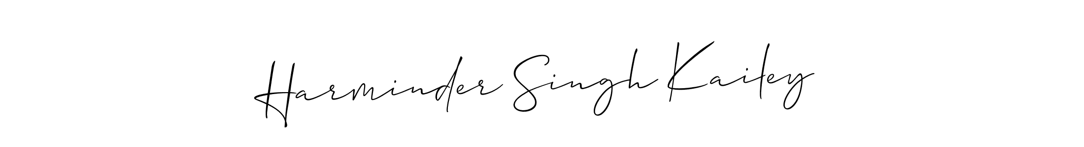 Make a short Harminder Singh Kailey signature style. Manage your documents anywhere anytime using Allison_Script. Create and add eSignatures, submit forms, share and send files easily. Harminder Singh Kailey signature style 2 images and pictures png