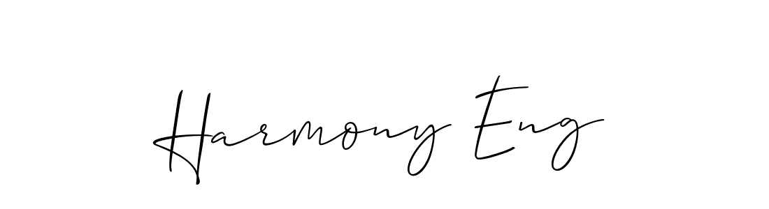 The best way (Allison_Script) to make a short signature is to pick only two or three words in your name. The name Harmony Eng include a total of six letters. For converting this name. Harmony Eng signature style 2 images and pictures png