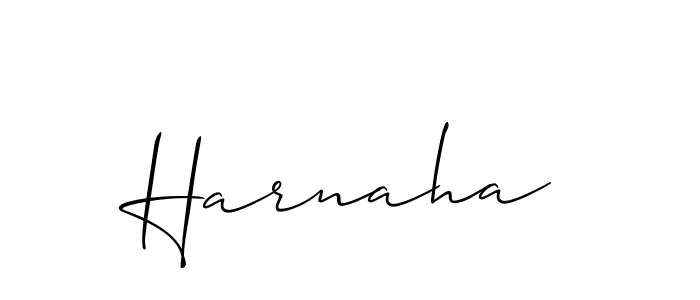 Design your own signature with our free online signature maker. With this signature software, you can create a handwritten (Allison_Script) signature for name Harnaha. Harnaha signature style 2 images and pictures png