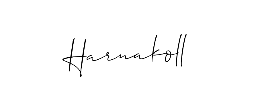 You should practise on your own different ways (Allison_Script) to write your name (Harnakoll) in signature. don't let someone else do it for you. Harnakoll signature style 2 images and pictures png
