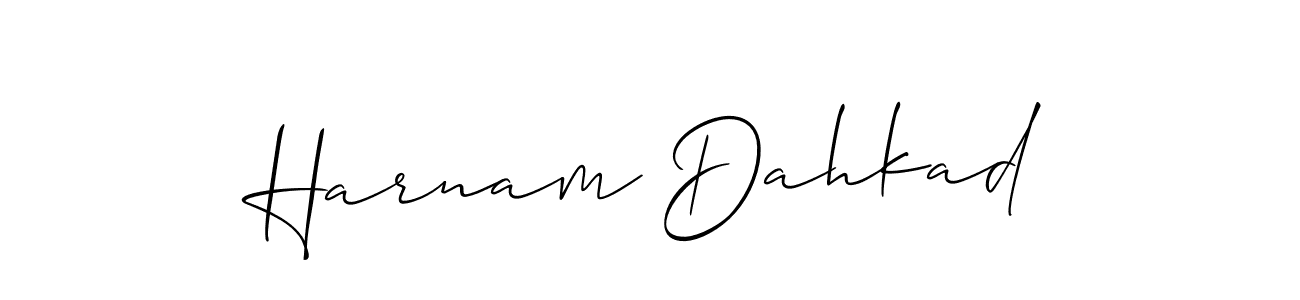 How to make Harnam Dahkad signature? Allison_Script is a professional autograph style. Create handwritten signature for Harnam Dahkad name. Harnam Dahkad signature style 2 images and pictures png