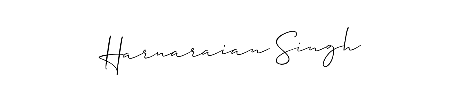 Also You can easily find your signature by using the search form. We will create Harnaraian Singh name handwritten signature images for you free of cost using Allison_Script sign style. Harnaraian Singh signature style 2 images and pictures png