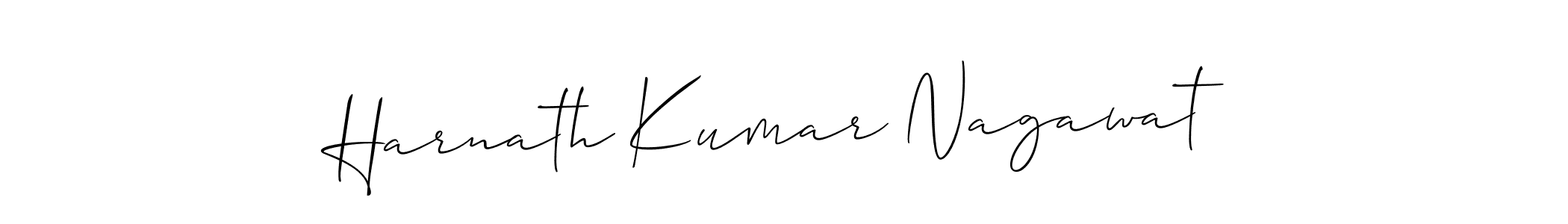 Make a short Harnath Kumar Nagawat signature style. Manage your documents anywhere anytime using Allison_Script. Create and add eSignatures, submit forms, share and send files easily. Harnath Kumar Nagawat signature style 2 images and pictures png
