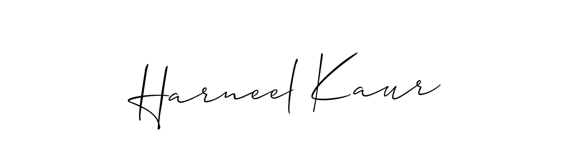 It looks lik you need a new signature style for name Harneel Kaur. Design unique handwritten (Allison_Script) signature with our free signature maker in just a few clicks. Harneel Kaur signature style 2 images and pictures png