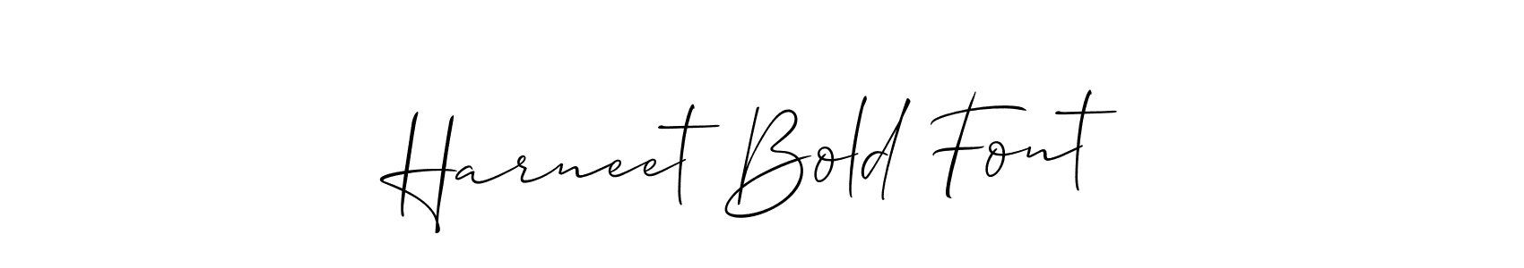 The best way (Allison_Script) to make a short signature is to pick only two or three words in your name. The name Harneet Bold Font include a total of six letters. For converting this name. Harneet Bold Font signature style 2 images and pictures png