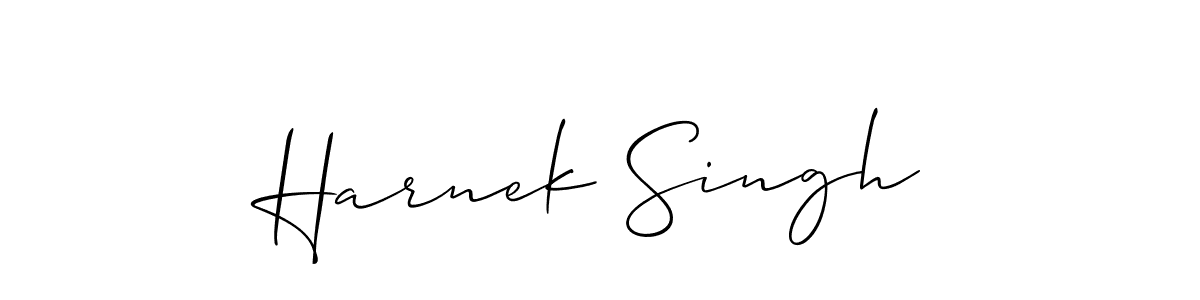 Make a beautiful signature design for name Harnek Singh. With this signature (Allison_Script) style, you can create a handwritten signature for free. Harnek Singh signature style 2 images and pictures png