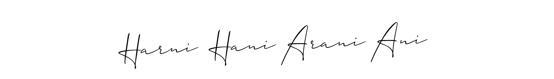 How to make Harni  Hani Arani Ani signature? Allison_Script is a professional autograph style. Create handwritten signature for Harni  Hani Arani Ani name. Harni  Hani Arani Ani signature style 2 images and pictures png