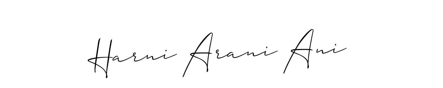 Also we have Harni Arani Ani name is the best signature style. Create professional handwritten signature collection using Allison_Script autograph style. Harni Arani Ani signature style 2 images and pictures png