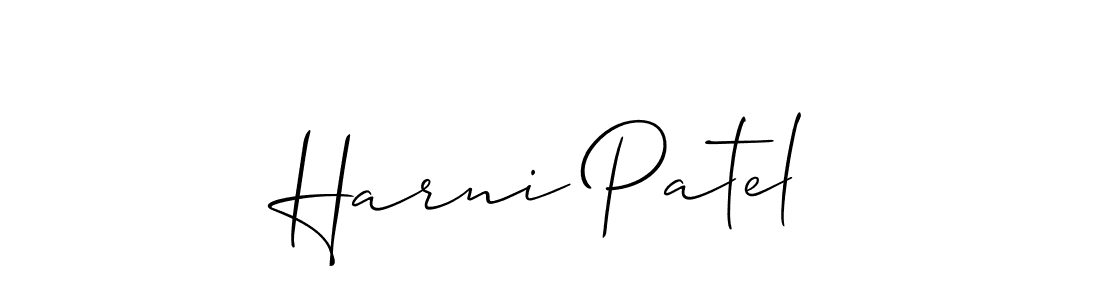 Harni Patel stylish signature style. Best Handwritten Sign (Allison_Script) for my name. Handwritten Signature Collection Ideas for my name Harni Patel. Harni Patel signature style 2 images and pictures png