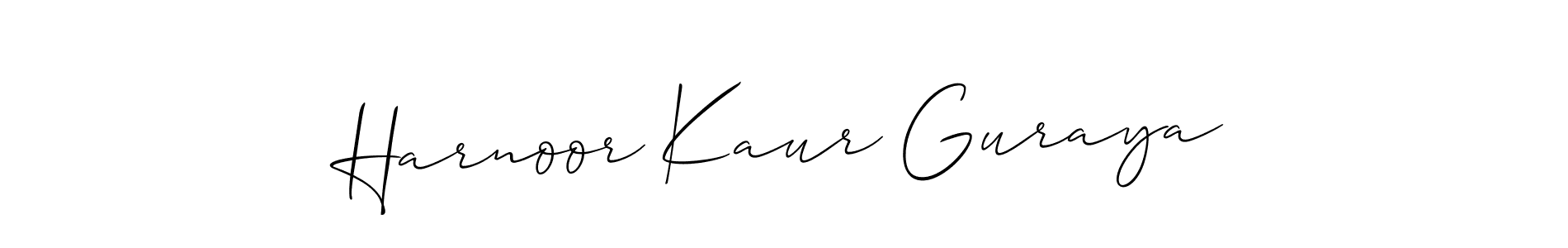 See photos of Harnoor Kaur Guraya official signature by Spectra . Check more albums & portfolios. Read reviews & check more about Allison_Script font. Harnoor Kaur Guraya signature style 2 images and pictures png