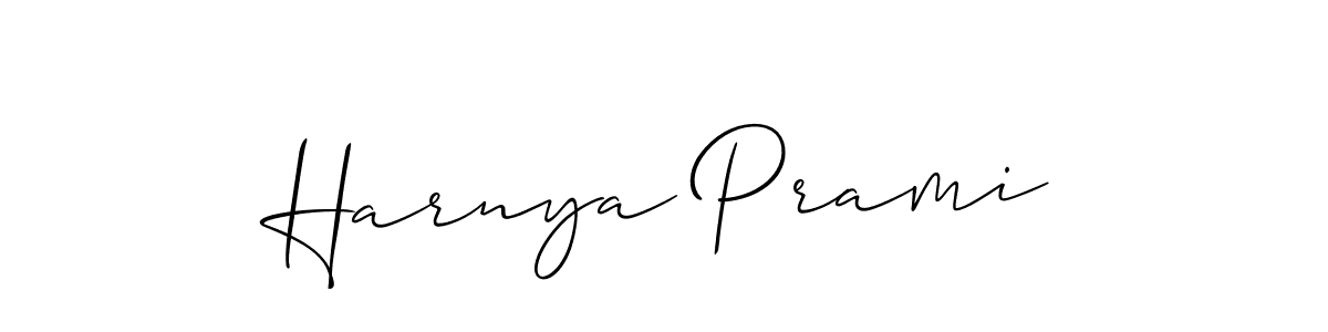 if you are searching for the best signature style for your name Harnya Prami. so please give up your signature search. here we have designed multiple signature styles  using Allison_Script. Harnya Prami signature style 2 images and pictures png