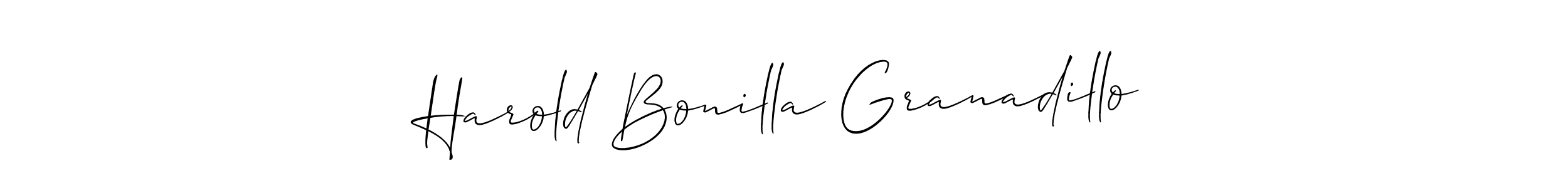 Make a short Harold Bonilla Granadillo signature style. Manage your documents anywhere anytime using Allison_Script. Create and add eSignatures, submit forms, share and send files easily. Harold Bonilla Granadillo signature style 2 images and pictures png