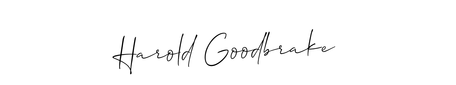 Similarly Allison_Script is the best handwritten signature design. Signature creator online .You can use it as an online autograph creator for name Harold Goodbrake. Harold Goodbrake signature style 2 images and pictures png