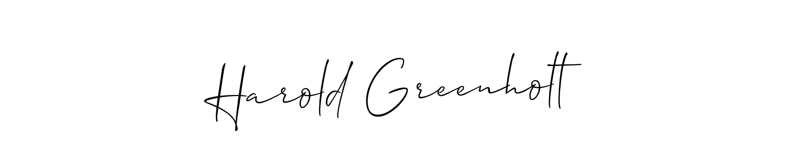 Harold Greenholt stylish signature style. Best Handwritten Sign (Allison_Script) for my name. Handwritten Signature Collection Ideas for my name Harold Greenholt. Harold Greenholt signature style 2 images and pictures png