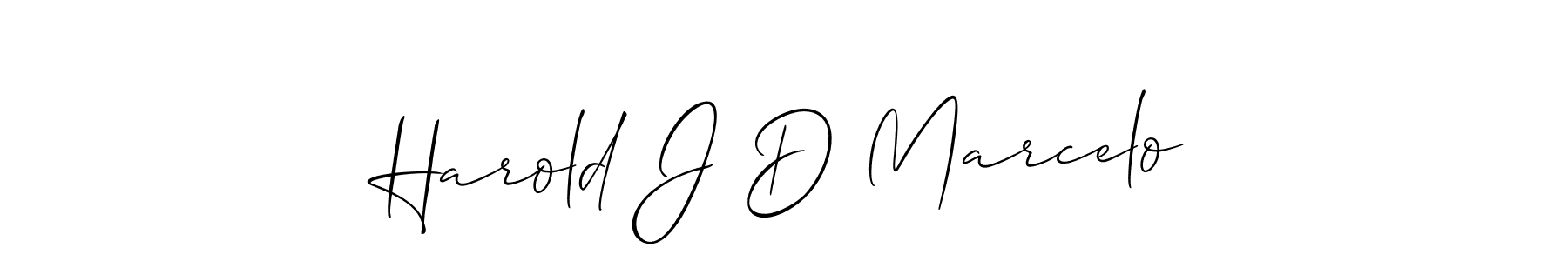 Make a beautiful signature design for name Harold J D Marcelo. With this signature (Allison_Script) style, you can create a handwritten signature for free. Harold J D Marcelo signature style 2 images and pictures png