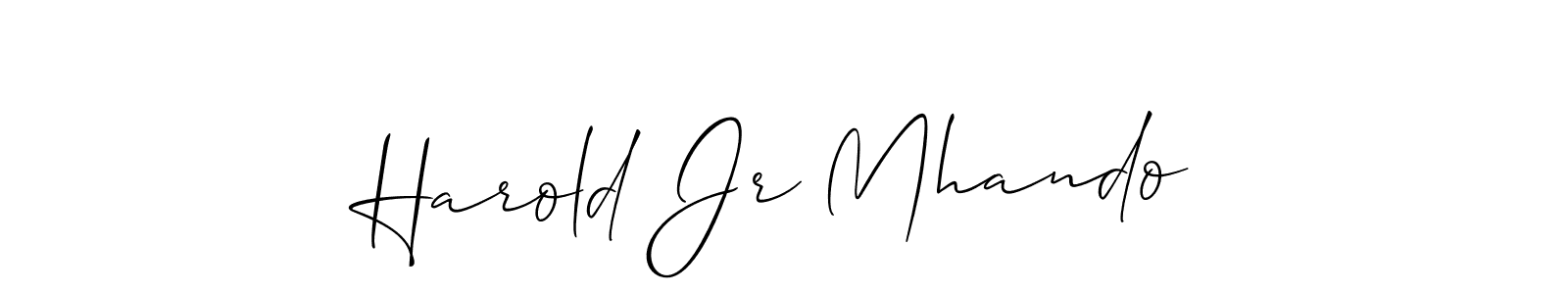 Similarly Allison_Script is the best handwritten signature design. Signature creator online .You can use it as an online autograph creator for name Harold Jr Mhando. Harold Jr Mhando signature style 2 images and pictures png