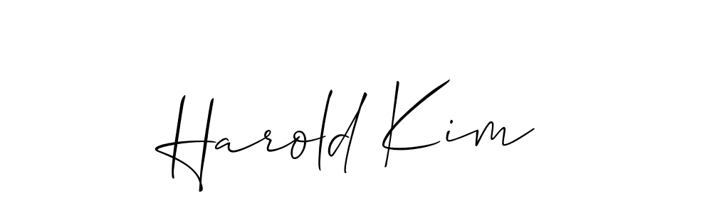 You should practise on your own different ways (Allison_Script) to write your name (Harold Kim) in signature. don't let someone else do it for you. Harold Kim signature style 2 images and pictures png