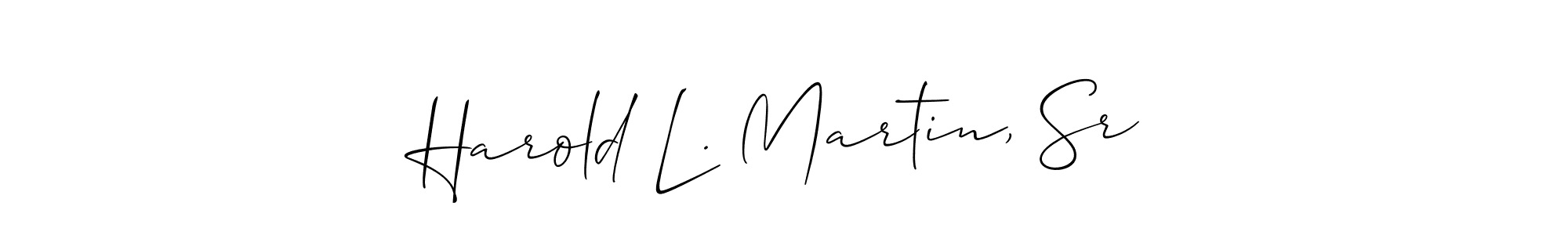 How to make Harold L. Martin, Sr name signature. Use Allison_Script style for creating short signs online. This is the latest handwritten sign. Harold L. Martin, Sr signature style 2 images and pictures png