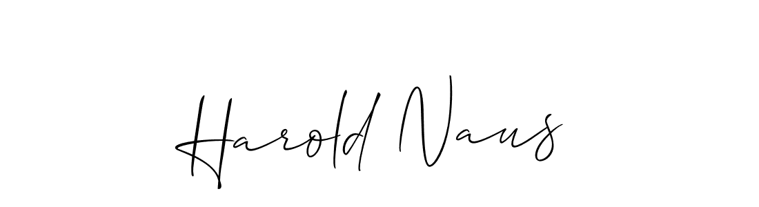 You should practise on your own different ways (Allison_Script) to write your name (Harold Naus) in signature. don't let someone else do it for you. Harold Naus signature style 2 images and pictures png