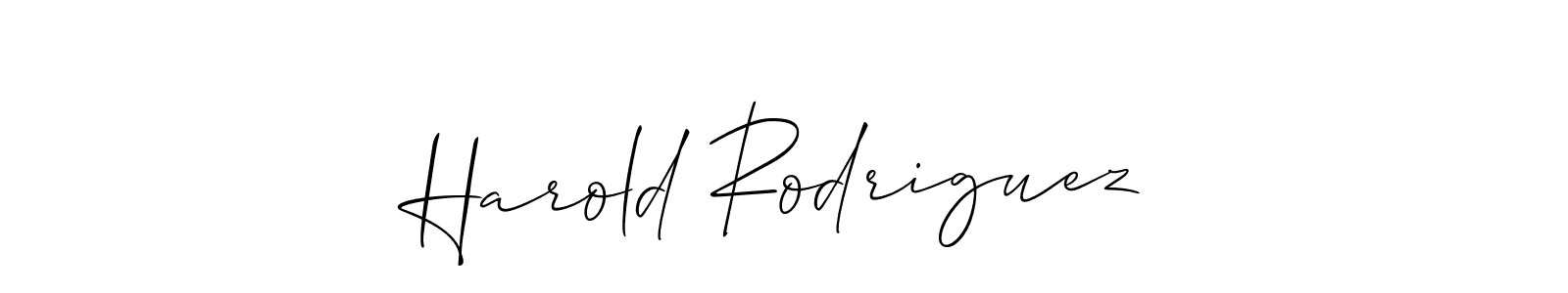 The best way (Allison_Script) to make a short signature is to pick only two or three words in your name. The name Harold Rodriguez include a total of six letters. For converting this name. Harold Rodriguez signature style 2 images and pictures png