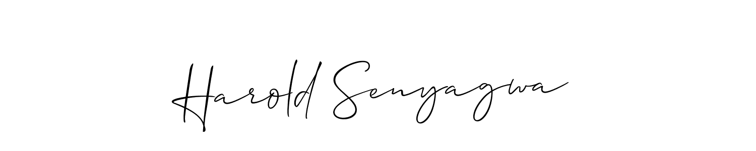 Design your own signature with our free online signature maker. With this signature software, you can create a handwritten (Allison_Script) signature for name Harold Senyagwa. Harold Senyagwa signature style 2 images and pictures png