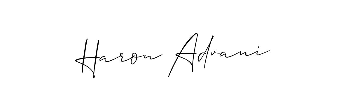 It looks lik you need a new signature style for name Haron Advani. Design unique handwritten (Allison_Script) signature with our free signature maker in just a few clicks. Haron Advani signature style 2 images and pictures png