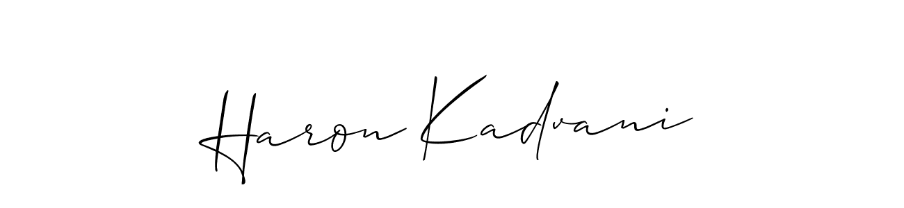 Also You can easily find your signature by using the search form. We will create Haron Kadvani name handwritten signature images for you free of cost using Allison_Script sign style. Haron Kadvani signature style 2 images and pictures png
